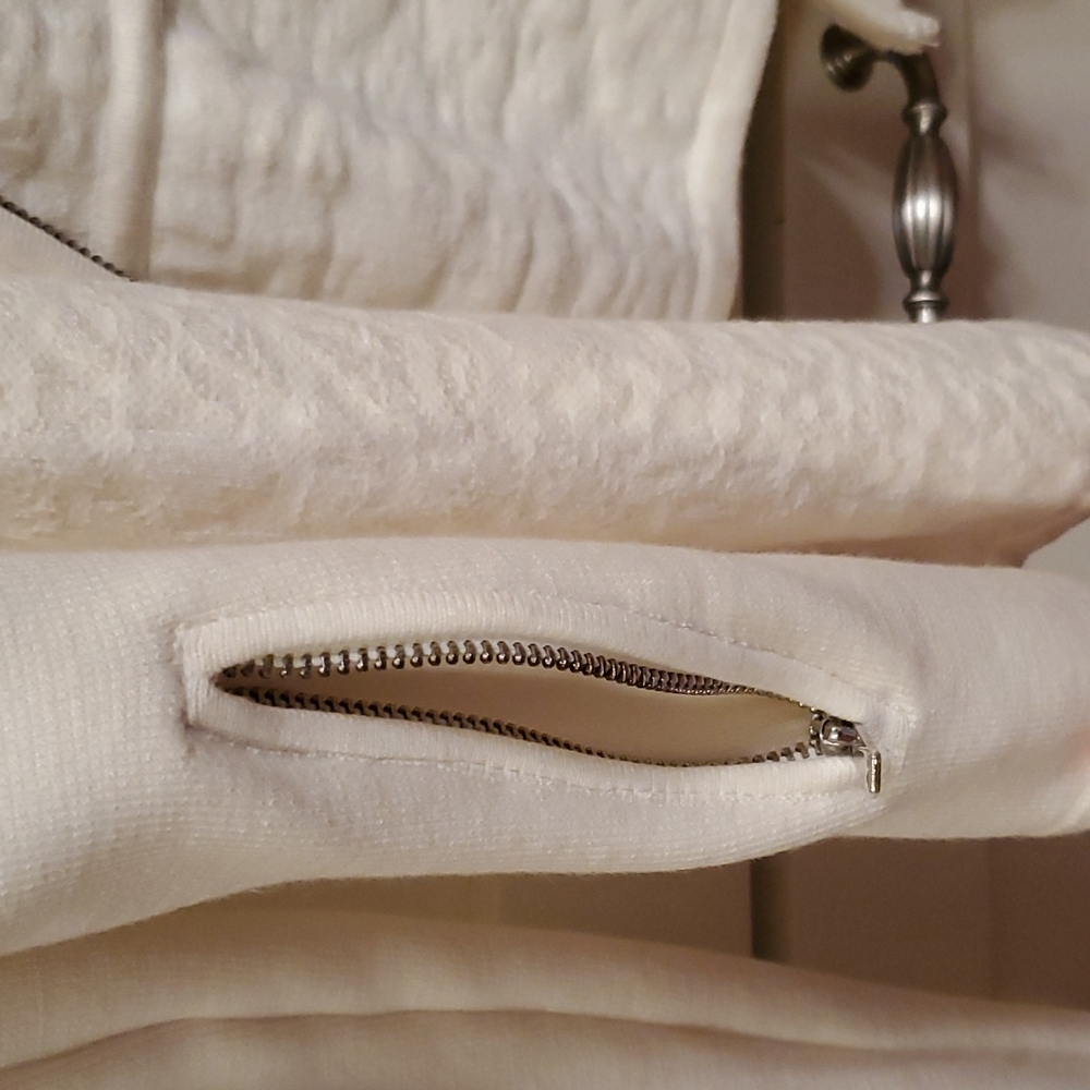 Cache S White Jacket With Silver Asymmetrical Zip… - image 7